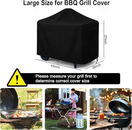 Charcoal Grills Cover for SNS Grills 22", 420D Heavy Duty Water-Resistant BBQ Grill Cover Outdoor Grill Cover Waterproof Griddle Covers with Drawstring, Black