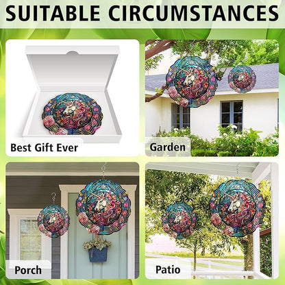 Unicorn Wind Spinner, Unicorn Wind Spinner Hanging for Yard and Garden, Unique Gift Wind Spinner, 3D Hanging Wind Spinner Outdoor