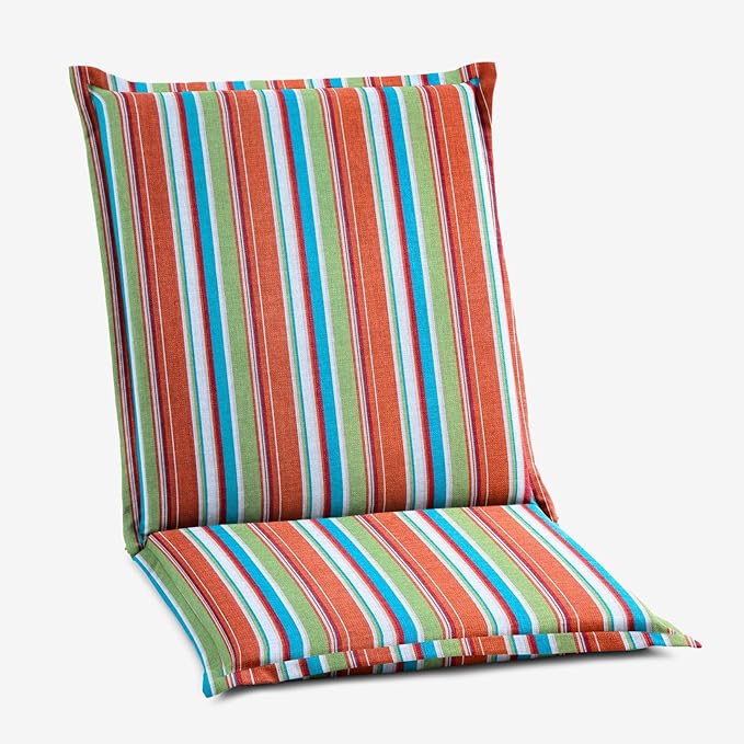 BrylaneHome Hinged Back & Seat Cushion - 21.5" H Seat Back - Patio & Outdoor - Water, Stain & Fade Resistant - Covert Breeze