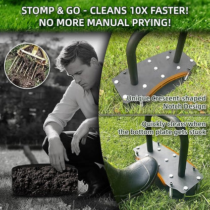 [Bolt-On Base] Lawn Aerator - Kick to Unclog Jammed Springs in 3 Secs! No Welding to Ever Break, 12.2"x6" Wide Plate Saves 20% Time, for Compacted Clay Soil (Pre-Assembled)