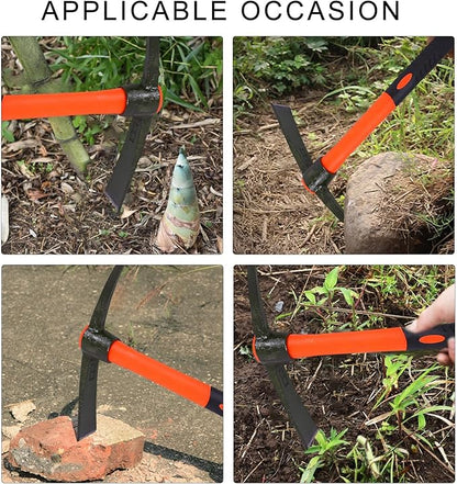 Heavy Duty Miniature Pick Mattock With Fiberglass Handle Garden Hand Tool For Gardening Digging & Camping Landscaping Pick Mattock