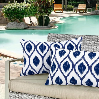 idee-home Outdoor Pillows with Inserts Included, Patio Outside Lumbar Pillows Waterproof Set of 2, 12 x 20 inch