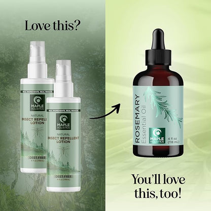 Bug Repellent Lotion for Adults & Kids - DEET Free Insect Repellent Lotion for Ticks & Mosquitoes - Made with Citronella & Lemongrass - Dermatologist Tested - Light Scent Vegan & Cruelty Free (8oz)