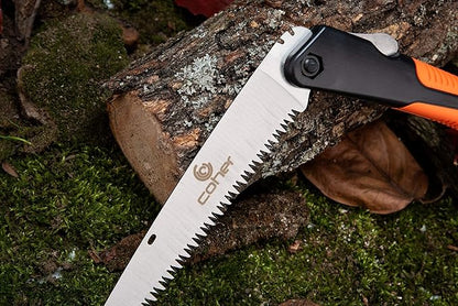 Folding Hand Saw for Tree Pruning, Camping, Gardening, Hunting. Cutting Wood, PVC, Bone with Ergonomic Handle Design