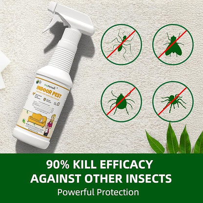 Bed Bug Spray 16 Oz, Carpet Beetle Killer, Indoor & Outdoor Bug Control for Bug Egg, Mite, Ant, Spider and Flea, Plant Extract Based Non Toxic Bed Bug Killer, Child & Pet Safe