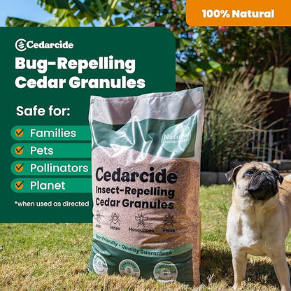 Cedarcide Lawn, Home & Garden Cedar Granules | Repels Fleas, Ticks, Ants & Mosquitoes | Smells Great, Easy to Use | Family & Pet Safe | 1 Bag (8 Lbs)