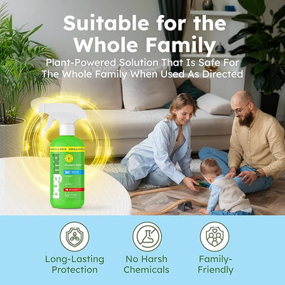 BugMD Peppermint Oil Spray for Rodents - 16oz Mouse Repellent & Rodent Repellent Spray, Natural Mice Repellent with Cinnamon, Clove, and Rosemary Oils - Safe Indoor & Outdoor Use