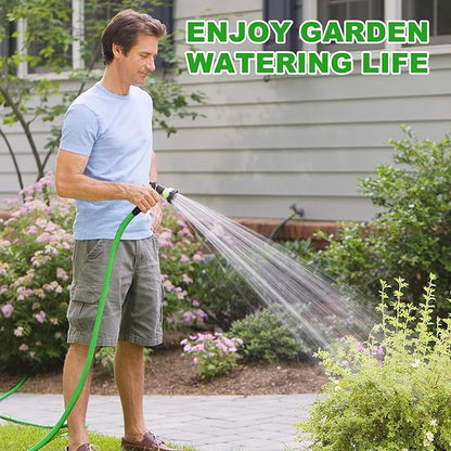 YOTOO Heavy Duty Hybrid Short Water Hose 5/8"x 6',150 PSI Garden Hose, Kink Resistant, Flexible with Swivel Grip Handle 3/4" GHT Solid Brass Fitting for Watering Plants, Backyard, Reel, Green+Blue