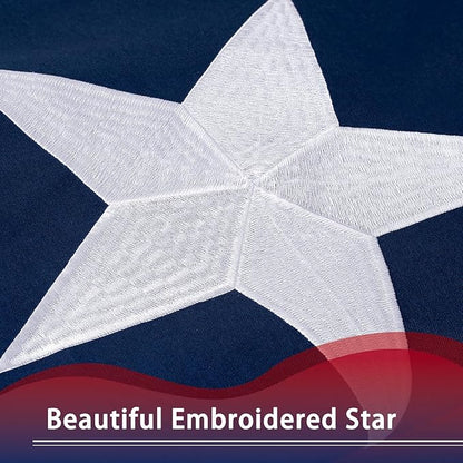 American Flag 20X30ft Deluxe Super Tough Series, Heavy Duty Spun Polyester, 7 Brass Grommets, All Weather Large US Flag USA High Wind with Embroidered Stars, Oversized Flags Outdoor Outside