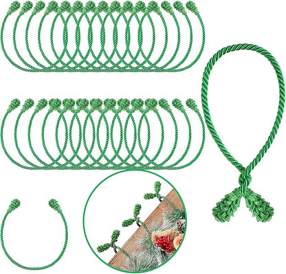 Shappy 24 Pieces Christmas Garland Banister Ties Christmas Decorative Reusable and Flexible Twist Ties for Garland, Banister Home Decoration (Green)