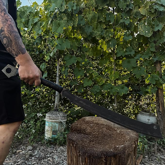 High Manganese Steel Blade Machete for Cutting Trees Heavy Duty Full Tang Outdoor Survival Hunting Tactical Sword