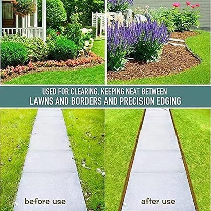 Manual Lawn Edger, Half Moon Saw Tooth Edger, Wide Pedal Garden Trimming Edging Tool for Sidewalk and Grass Maintenance