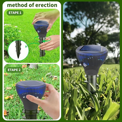 Mole Repellent Solar Powered,Gopher Repellents,Solar Powered Waterproof Vole Repellent, Flash&Vibration is Suitable for Lawn, Courtyard and Outdoor Mole Deterrent for Yard
