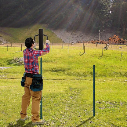 MIXXIDEA 11LB T Post Driver Heavy Duty Fence Post Driver Post Pounder with Handle Steel Post Hole Digger Hand Post Rammer for T-Posts，U Channel,U Fence Post Wooden Post 16.8 Inch