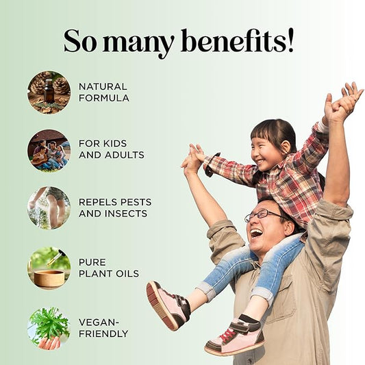 Natural Bug Repellent Spray for Body - DEET Free Bug Spray for Kids & Adults for Ticks Mosquitoes & Insects - Made with Citronella Rosemary & Lemongrass - Light Scent Vegan & Cruelty Free (4 Fl Oz)