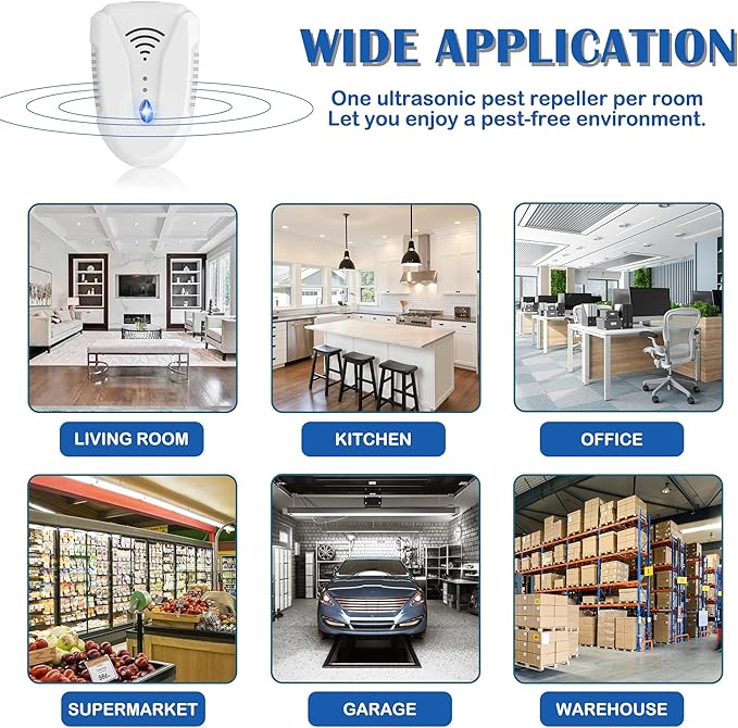 2025 Upgraded Version Ultrasonic Pest Repeller 6 Pack, Mouse Repellent Indoor Plug in, Insect Ultrasonic Repellent for Bugs Roach Insect Mice Spider Mouse Mosquito Ant, 3 Mode Switching