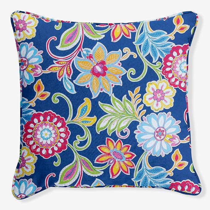 BrylaneHome 20" Square Throw Pillow - Patio & Outdoor - Water, Stain & Fade Resistant - Granada