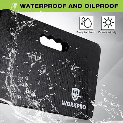 WORKPRO Extra Thick Kneeling Pad, 2-Pack, Soft Foam Cushioning for Knee, Large Foam Kneeler Mat for Gardening, Bathing Baby, Workout Supplies, 17.5 x 11 x 1.5 in, Black