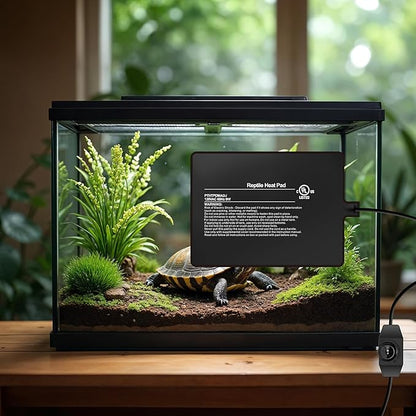 Simple Deluxe 6X8 Inch 8W Reptile Heating Pad with Temperature Adjustable Knob Under Tank Terrarium Heating Mat for Turtles, Lizards, Frogs, and Other Reptiles, 2 Pack