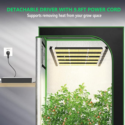 A ANLEOLIFE Stretchable LED Grow Lights with Samsung LM301H EVO Diodes 300W Full Spectrum Dimmable 3x4ft Coverage Bar Style Growing Lamp for Indoor/Tent Plants