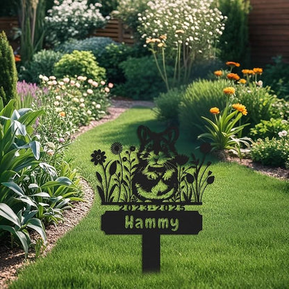 Personalized Hamster Memorial Stake,Pet Plaque Hamster Lover,Metal Hamster Grave Marker,Remembrance Stake,Outdoor Garden Yard Sign hamster 10inch