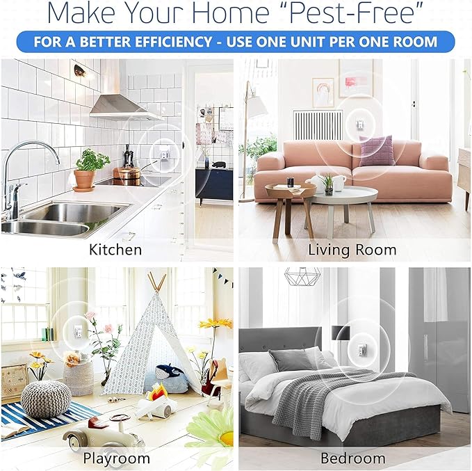 Ultrasonic Pest Control Repeller (2-Pack) Plug in Flea Rat Roach Mosquito Cockroaches Rodent Spider Scorpion Fruit Fly Insect Indoor Plug Repellent