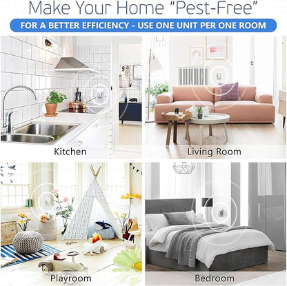 Ultrasonic Pest Control Repeller (2-Pack) Plug in Flea Rat Roach Mosquito Cockroaches Rodent Spider Scorpion Fruit Fly Insect Indoor Plug Repellent