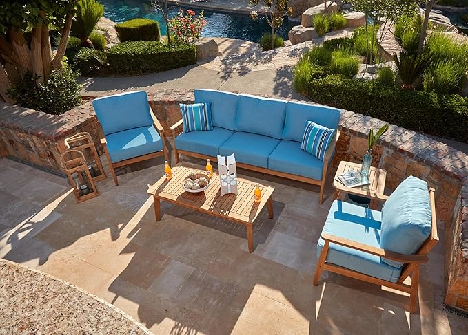 RSH DECOR: Sunbrella Pillow Covers Set of 2 | Covers Only - 20" x 12" | Outdoor Lumbar Pillow Covers Crafted with Sunbrella Performance Fabric | Dolce Oasis