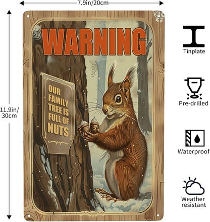 Funny Squirrels Signs Welcome To The Nut House Squirrels Stuff For Indoor Outdoor Decor 12x8 Inches Our Family Tree Is Full Of Nuts