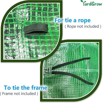 YardGrow Greenhouse Replacement Cover Larger Walk in Outdoor Plant Gardening Greenhouse (Frame Does NOT Included) (Green, 16'x7'x7')