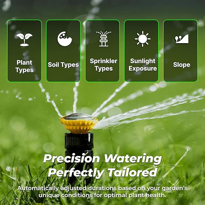 ImoLaza Outdoor Smart Sprinkler Controller, 8-Zone WiFi Irrigation Controller with Hyper-Local Weather, App Remote Control, Works w/ Alexa, Auto Watering, Rain/Freeze/Wind Skip, Smart Fault Detection