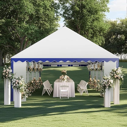 GREEN PARTY 16x32FT Party Tent Heavy Duty, Large Wedding Event Shelters with 4 Carry Bags & Removable Sidewalls, Outdoor Canopy Gazebo Commercial Tents for Parties Carport Garden Patio