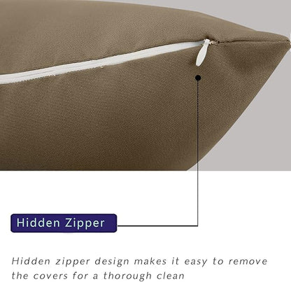 idee-home Outdoor Pillows with Inserts Included, Patio Outside Square Pillows Waterproof Set of 2, 18 x 18 inch