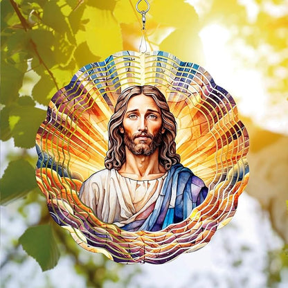 Jesus Wind Spinner, Jesus Wind Spinner Hanging for Yard and Garden, Unique Gift Wind Spinner, 3D Hanging Wind Spinner Outdoor