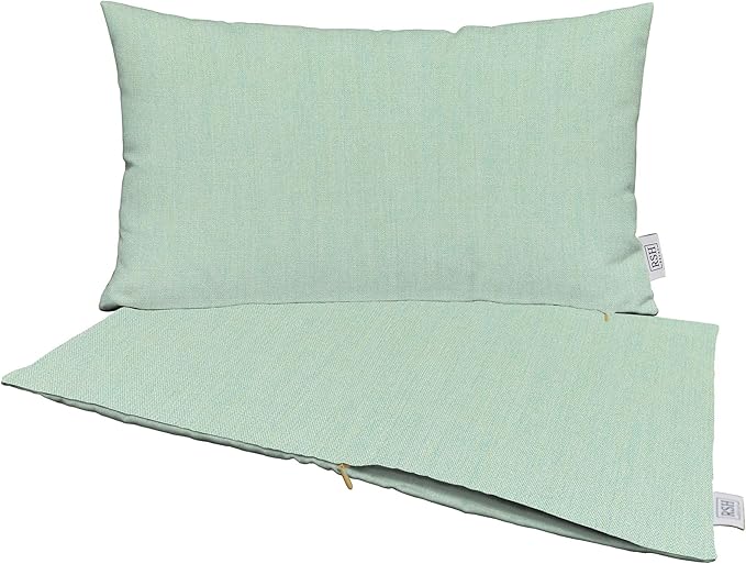 RSH DECOR: Sunbrella Pillow Covers Set of 2 | Covers Only - 26" x 16" | Outdoor Lumbar Pillow Covers Crafted with Sunbrella Performance Fabric | Canvas Spa