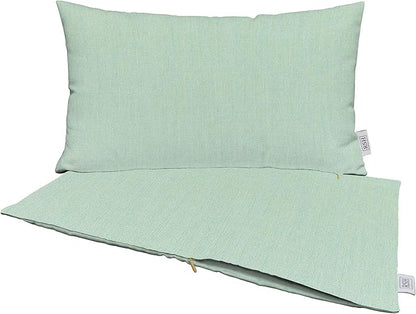 RSH DECOR: Sunbrella Pillow Covers Set of 2 | Covers Only - 26" x 16" | Outdoor Lumbar Pillow Covers Crafted with Sunbrella Performance Fabric | Canvas Spa