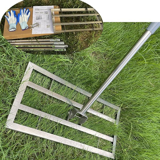 2025 Updated Lawn Leveling Rake, Lawn Leveler Tool with Double-Sided Design,70'' Adjuatble Stainless Steel Garden Rake, Rustproof Rakes Suitable for Landscaping Golf Course, Sand, Gardens, and Ranch