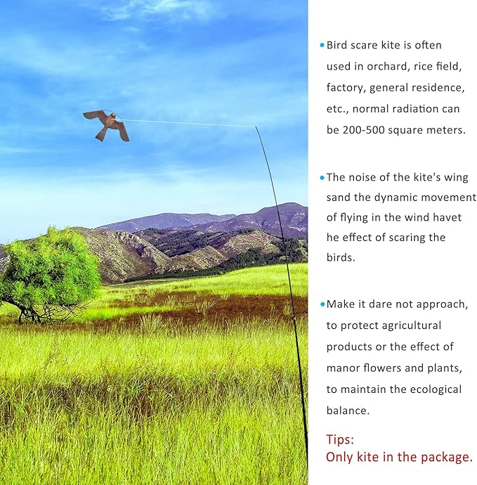 eyijklzo Bird Scarer Flying Kite Crops Farm Flying Bird Hawk Flying Kite
