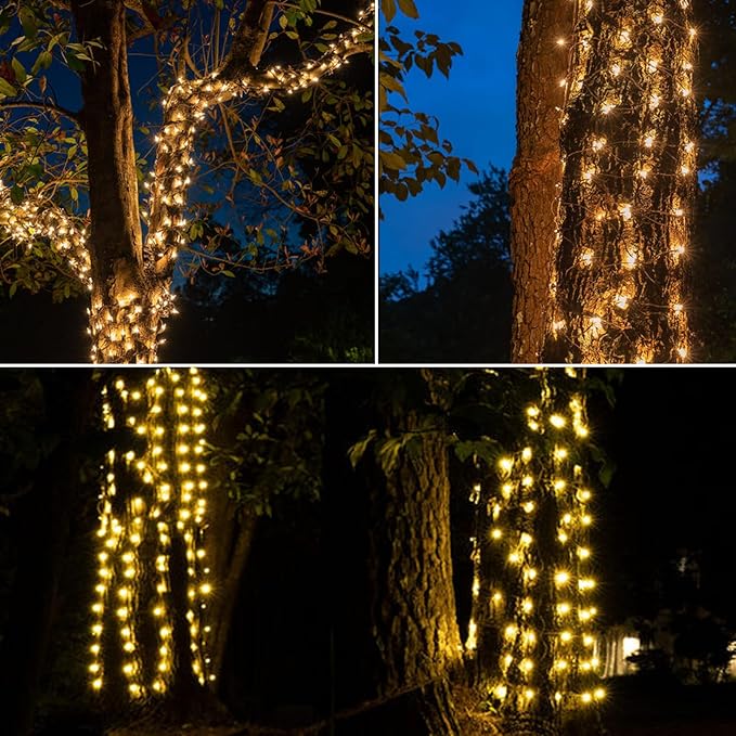Vigdur 2 Packs 13ft 50 Clear Outdoor String Lights on Brown Wire Cord, UL Approved Connectable Outdoor Lights for Xmas Patio Home Party Garden Decor(Brown)