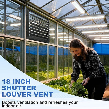 18 Inch Automatic Gravity Shutter Louver Vent, Aluminum Exhaust Shutters Louver for Windows Outside, Home Attics, Greenhouse Vent