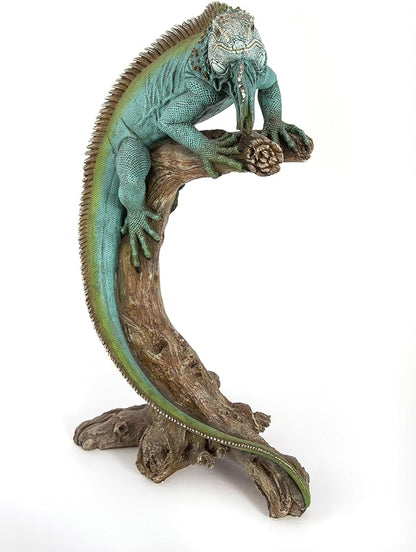 Large Iguana Garden Statue – 22” Realistic Lizard Sculpture for Indoor or Outdoor Use | Tropical Reptile Decor for Patio, Lawn, Poolside, or Home Display – Cast Polyresin Full Color
