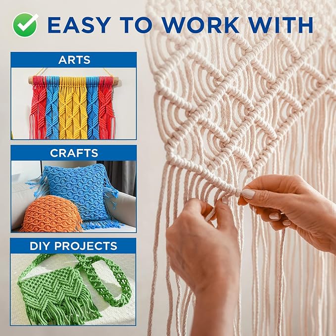 TECEUM Cotton Rope 3/16” (5 mm) – 100 FT – Strong All-Purpose Braided Rope – Natural Cotton – for Crafting, Сamping, Clothes Line, DIY, Indoor & Outdoor Use – Orange