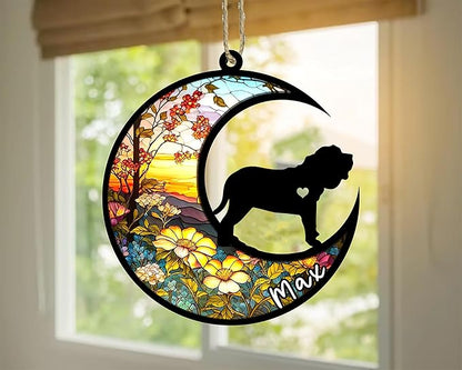 Personalized Dog Memorial, Custom Name Spanish Mastiff Dog Christmas Ornament with Name, Custom Breeds, Pet Loss Light Catcher, Gifts for Lovers Loss of Pet Sympathy on Mothers Day Christmas