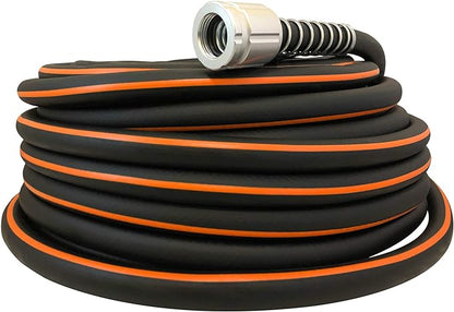 Flexon Flextreme Pro 5/8" x 100ft Performance Rubber Garden Hose – Heavy-Duty, Kink-Resistant, All-Weather Flexibility, Industrial-Grade Couplings, Durable Outdoor Watering Hose for Lawn & Garden