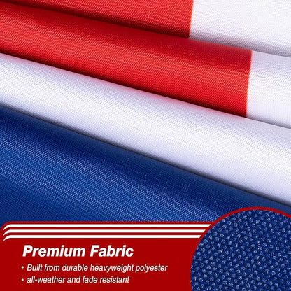 Dominican Republic Flag 3x5 ft Outdoor, Double Sided 3 Ply Heavy Duty Dominican National Country Flag, 100% Quality Polyester Dominicana Banner with Brass Grommets 4 Rows Stitches
