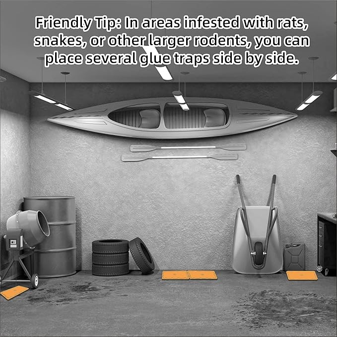 8 Pack Sticky Mouse Trap Rat Traps Indoor, Peanut Taste Pheromone Mouse Traps Indoor for Home, Glue Sticky Traps for Mice and Rats, Snake(Large Size)