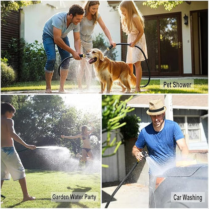 Garden Hose 50ft - Non-Expanding, Kink-Free, High-Pressure,Ultra-Lightweight & Flexible Water Hose with 550 PSI Burst Resistance - All-Weather Use for Lawns, Gardens, Car Washing & Pet Care (Gold)