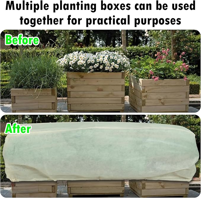 Rectangular Plant Protection Cover, Plant Frost Protection Cover, Tree Plant Protection Wrap Cover, Winter Outdoor Garden Plant Frost Protection Blanket Bag, 2 Pieces, 51 x 27.5 x 17.7 Inches