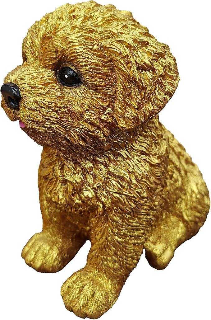 Dog Statue for Outdoor Maltese Dog Ornament Resin Bichon Frise Statue for Home Decor