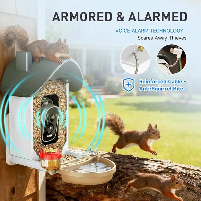 ChirpingPal™ Bird Feeder with Camera (Sage Green & White)